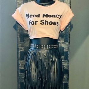 Need Money for Shoes Crop Tee New